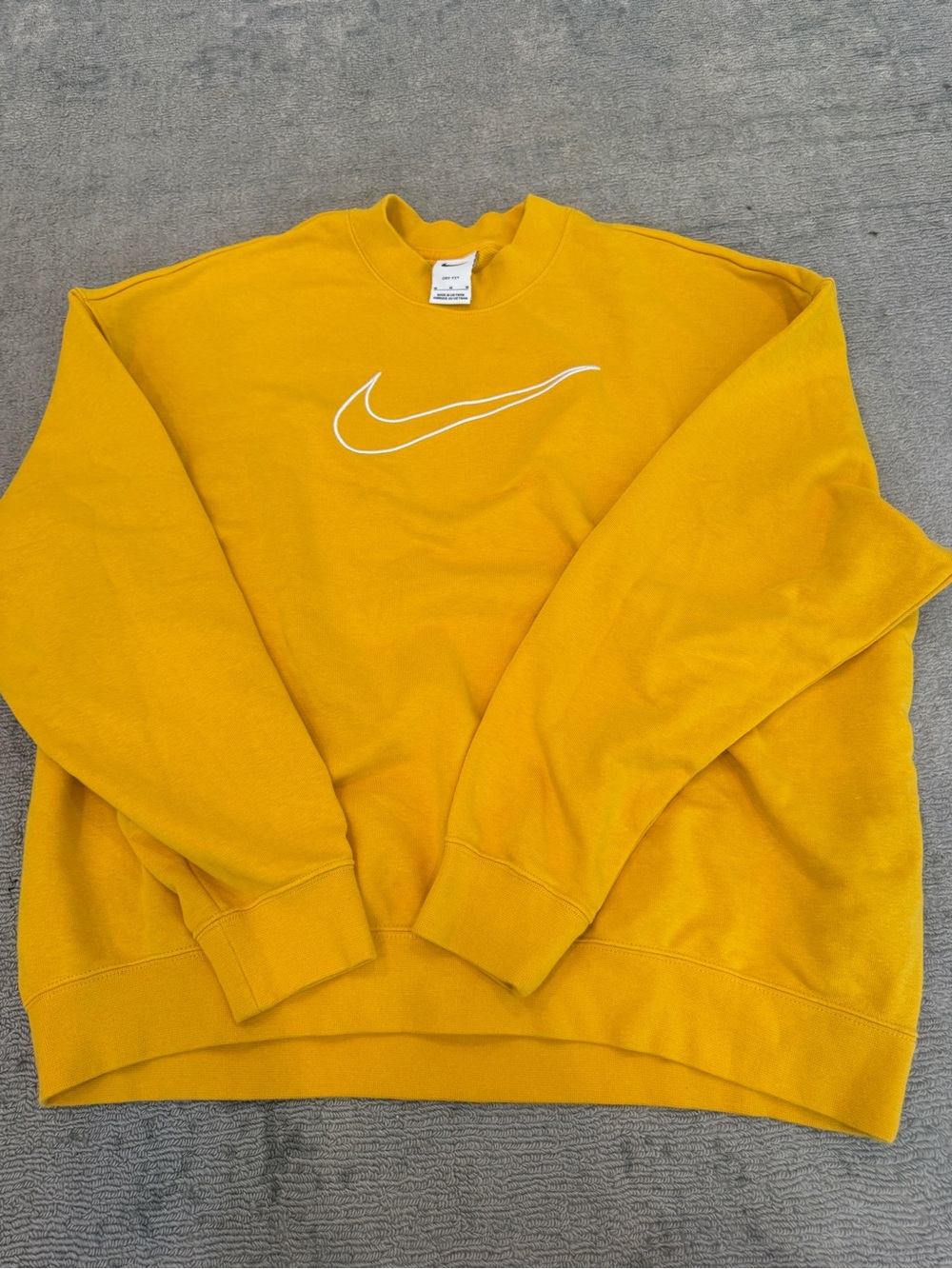 Nike Yellow Crewneck Sweatshirt with White Swoosh